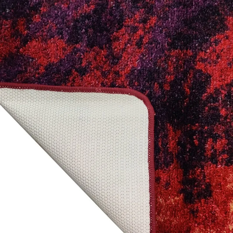 Kryvos Abstract Micro Fiber Area Rug - Red media 6