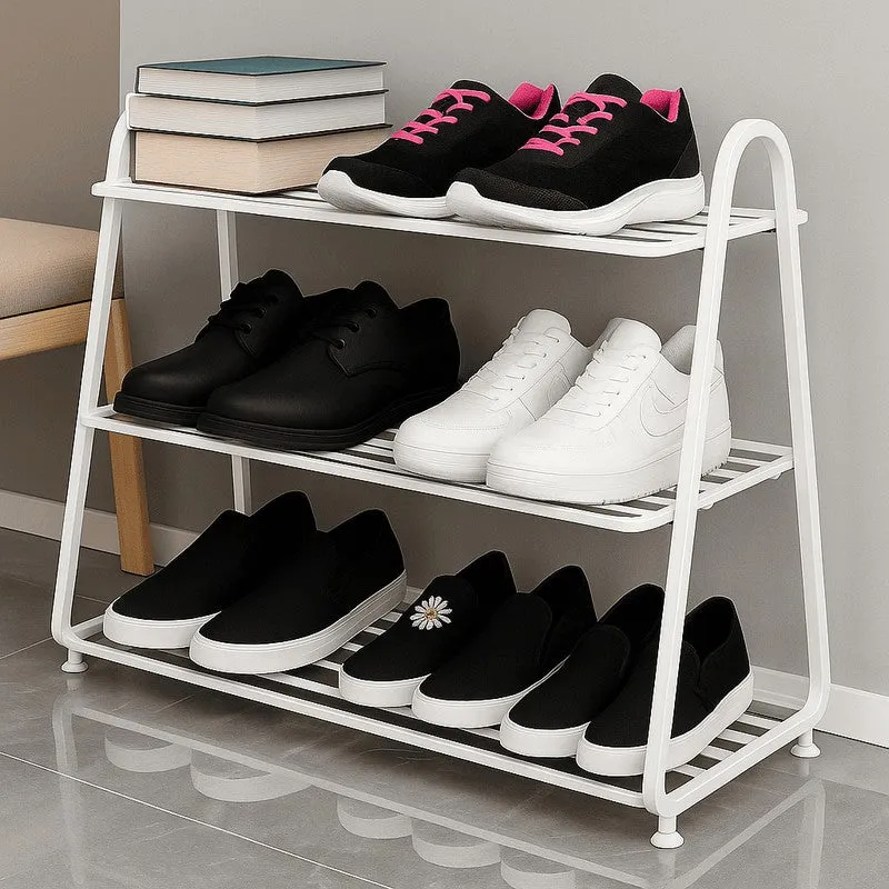 Shoehive 3-tier Metal Shoe Rack - White media 1