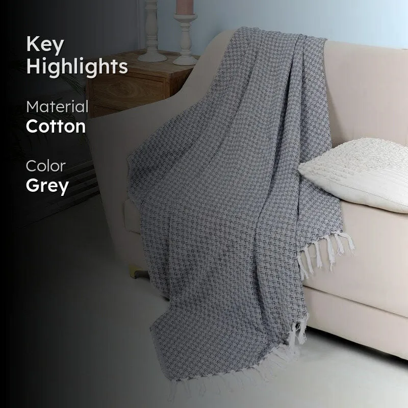 Azira Cotton Throw - Dark Grey media 2