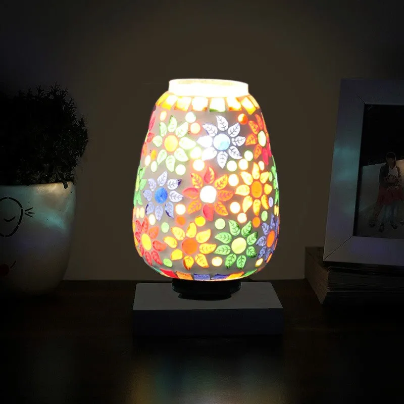 Astrine Glass Table Lamp With Wooden Base - Multicolor media 3