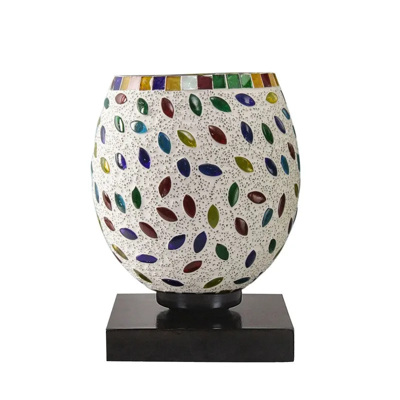 Flarin Mosaic Glass Table Lamp With Wooden Base - Multicolor media 4
