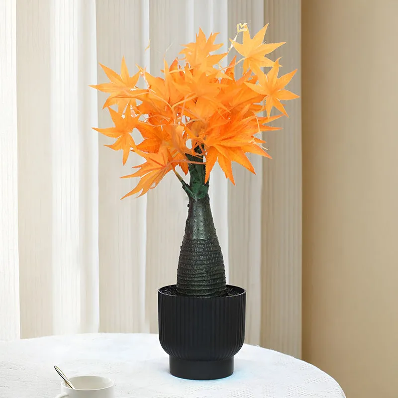Forever Foliage Artificial Maple Plant With Black Plastic Pot - 1 ft media 2