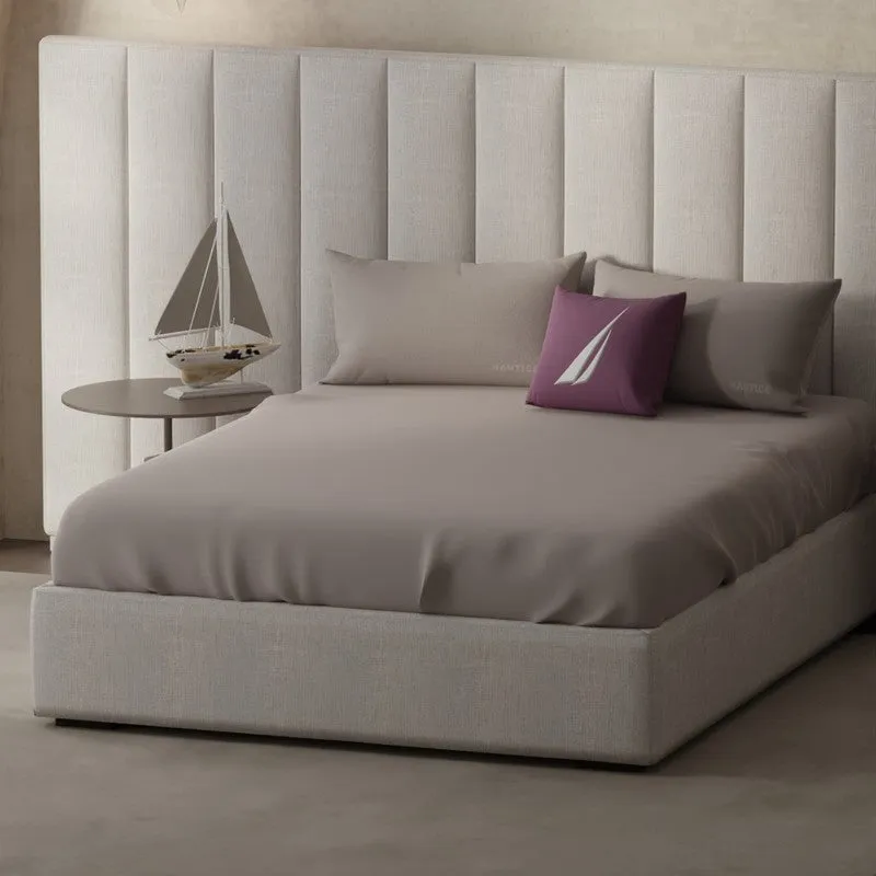 Nautica Cove Accent Solid Cotton Bedsheet (Mauve) - 300 TC media 1