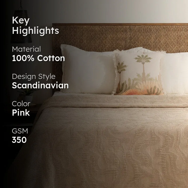 Solid Calm Cotton Bedcover (Beige) (350 Gsm) - Two Piece Set media 2