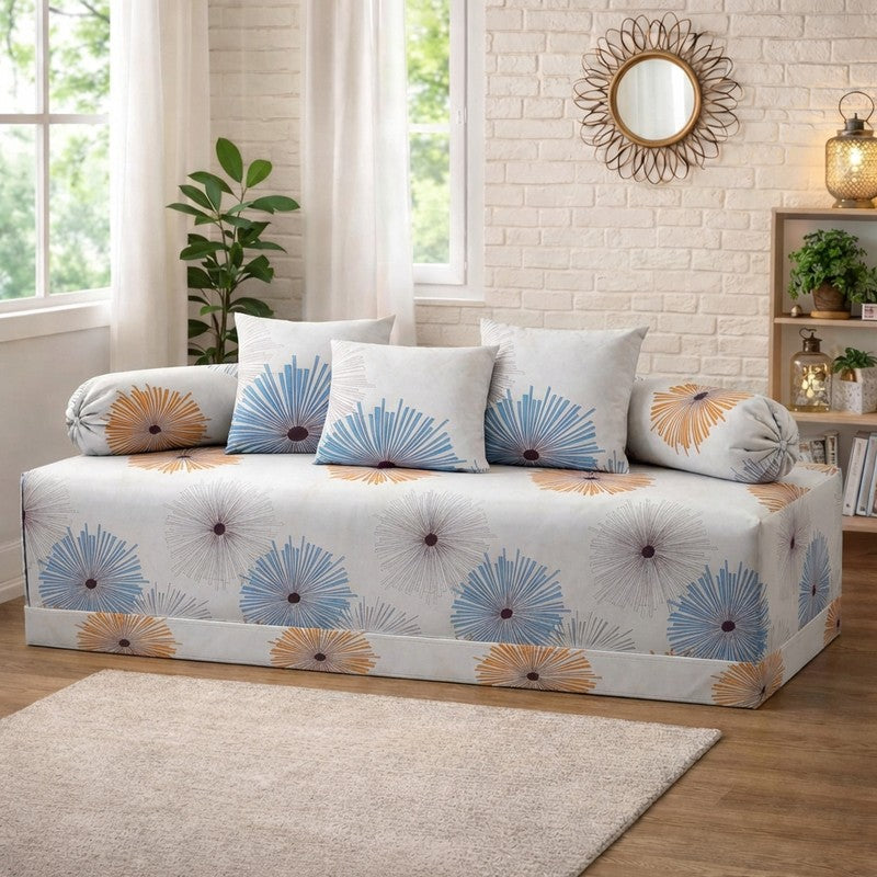 Lavixa Printed Diwan Set - Six Piece Set
