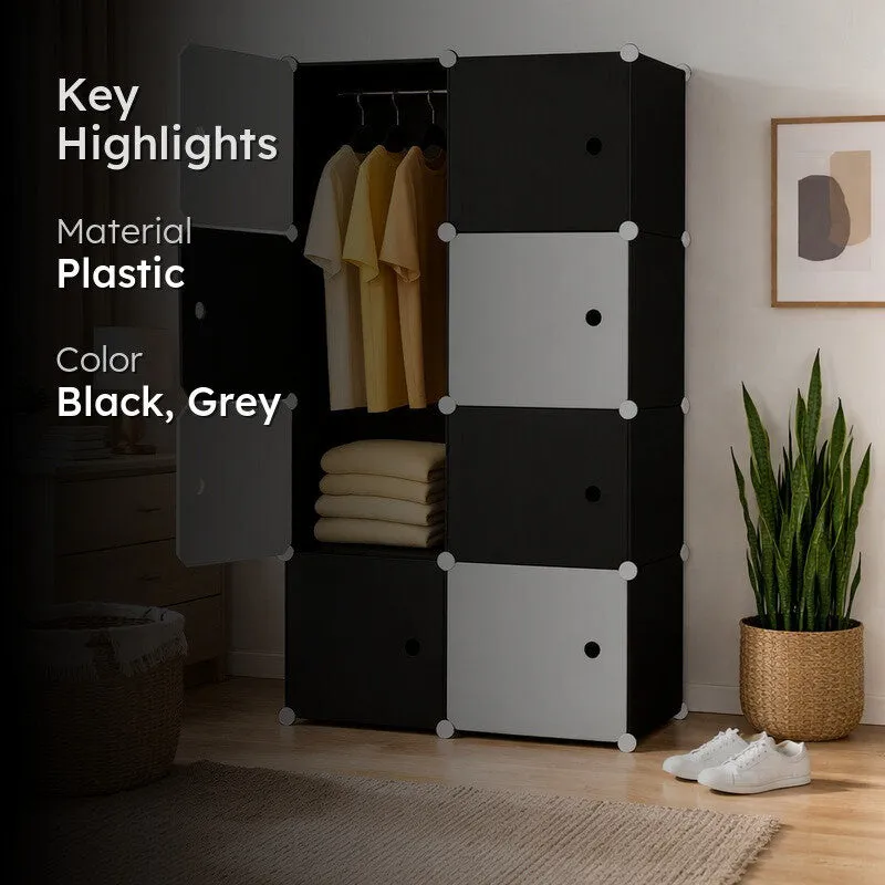 Rioware Multi-Compartment Storage Wardrobe Racks - Black media 2
