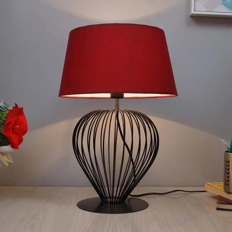 Emara Fabric Table Lamp - Red,Black media 1