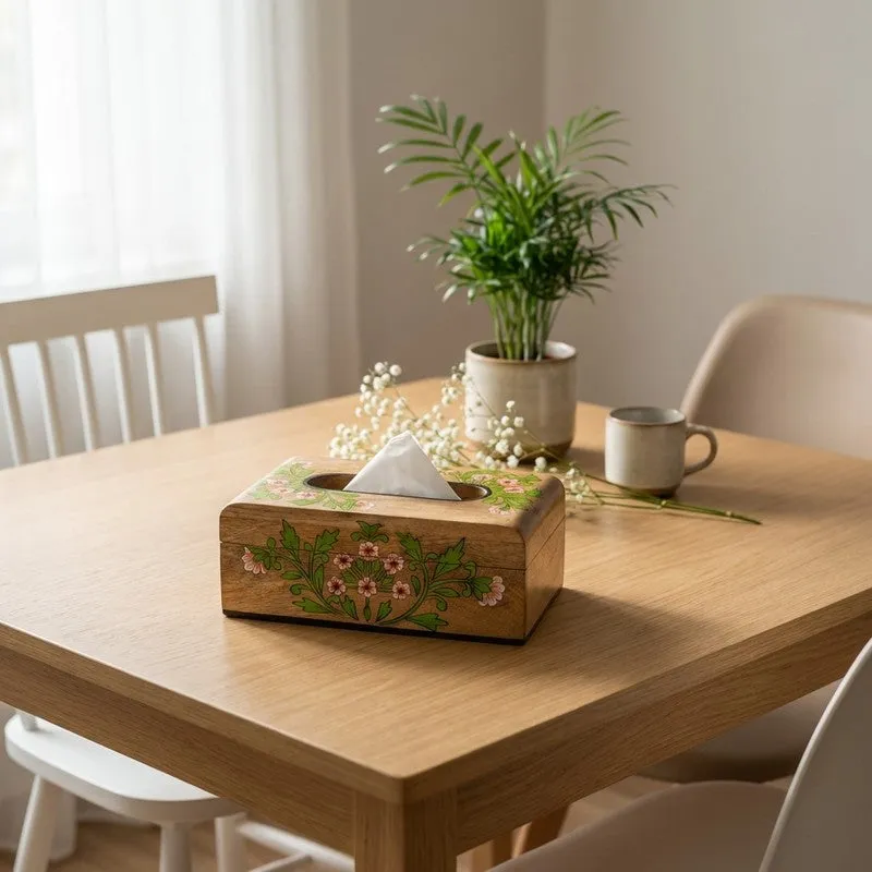 Garden Floral Wooden Tissue Holder media 3