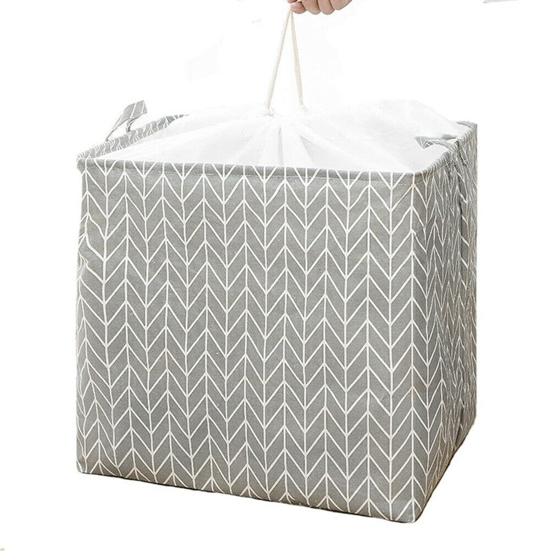 Stylish Grey Laundry Hamper  Lightweight & Foldable Storage Basket media 3