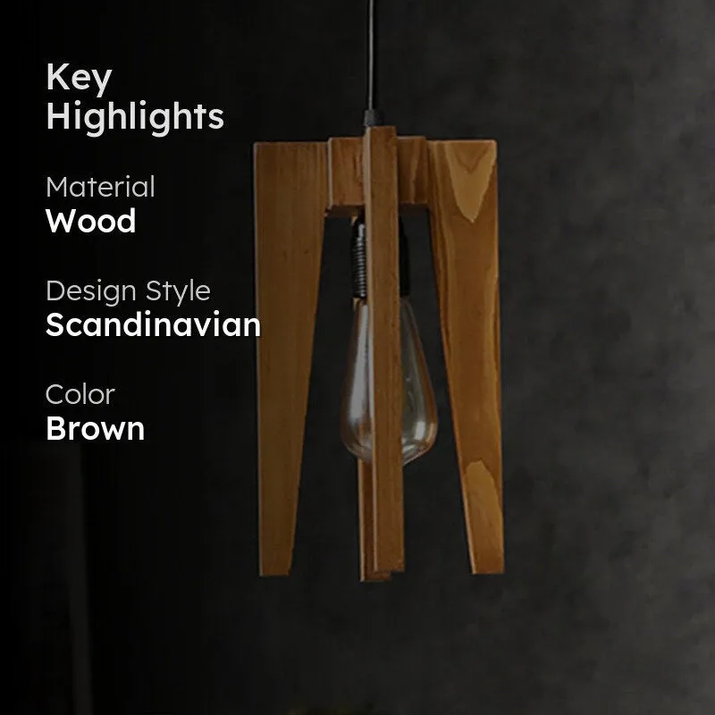 Kyros Single Wooden Ceiling Lamp media 2