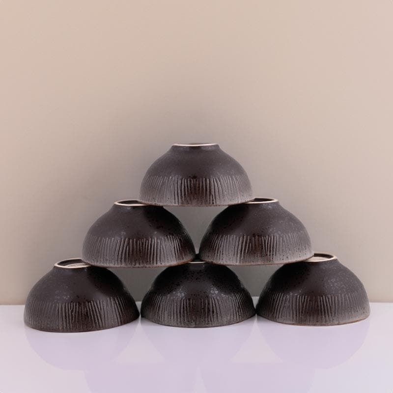 Rustic Brown Bowl - Set Of Six