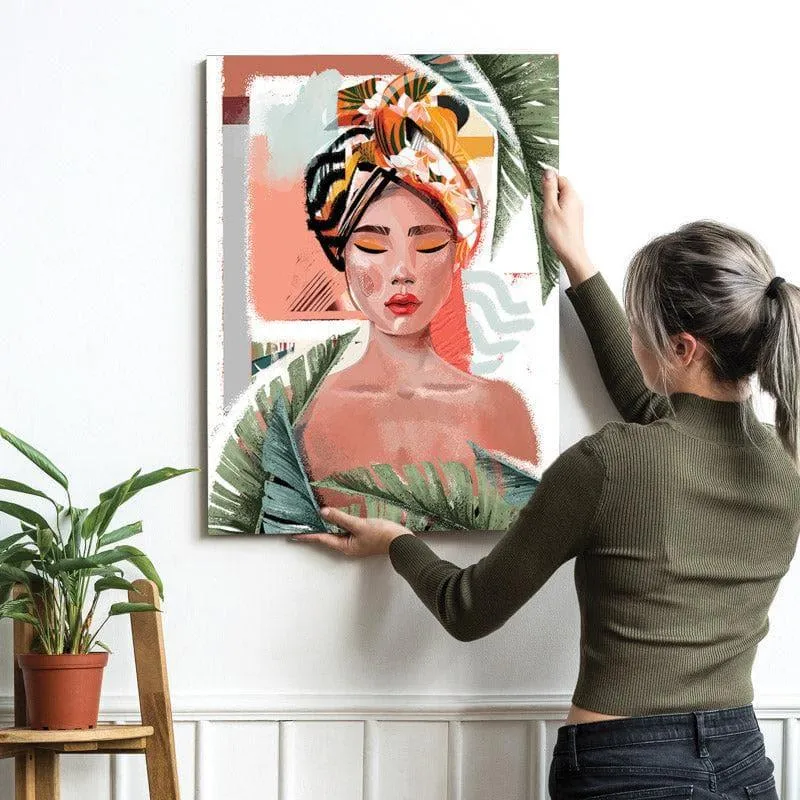 Meditating Feminine Canvas Wall Painting media 4