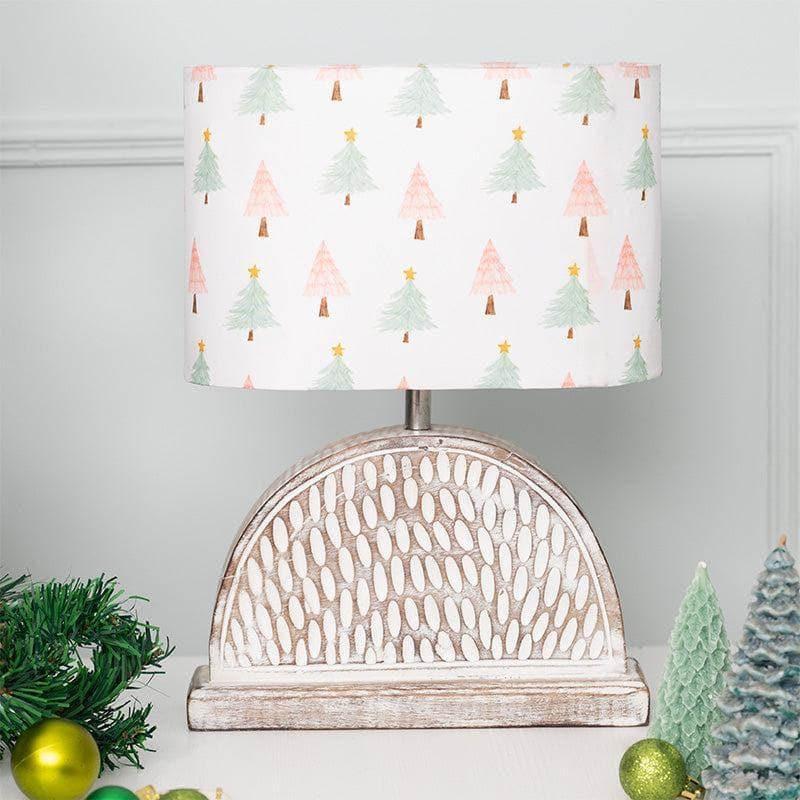 Christmas Tree Hemidome Fabric Table Lamp - White media 3