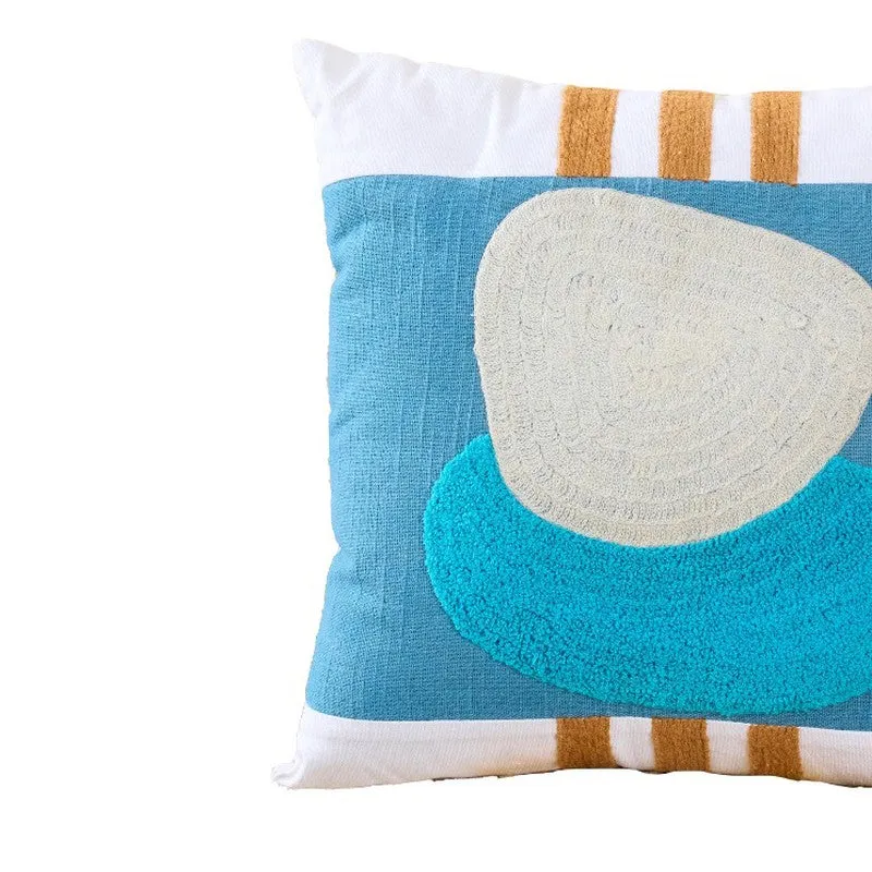 Rock Blue Elegance Tufted Cotton Cushion media 4