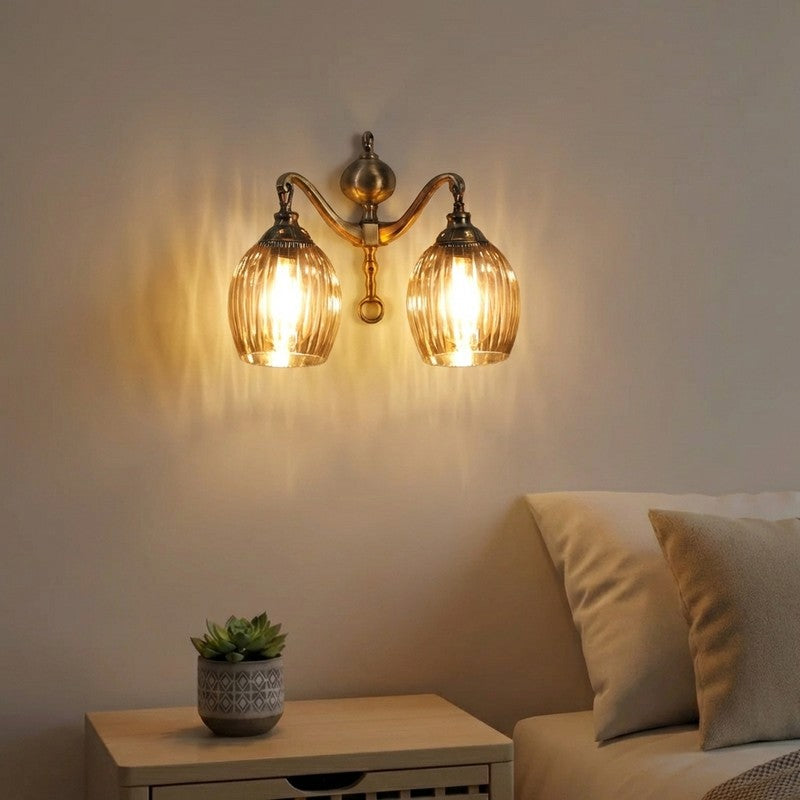 Golden Glow Antique Glass Wall Lamp