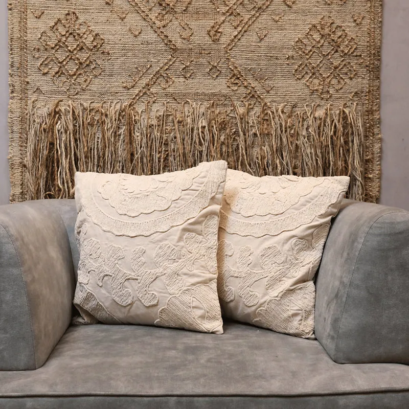 Plush Curves Tufted Cushion Cover (Ivory) - Set Of Two media 1