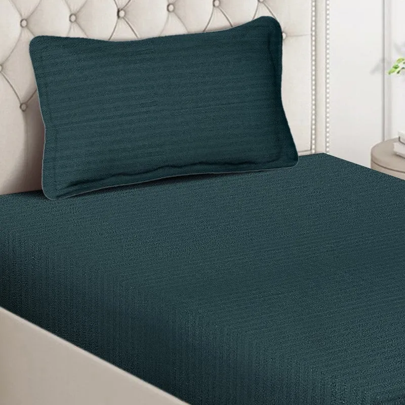 Tiryn Bedsheet (Green) - 140 GSM media 4