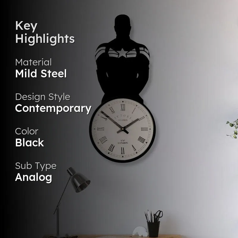 Classicdial Steel Analog Wall Clock - Black media 2