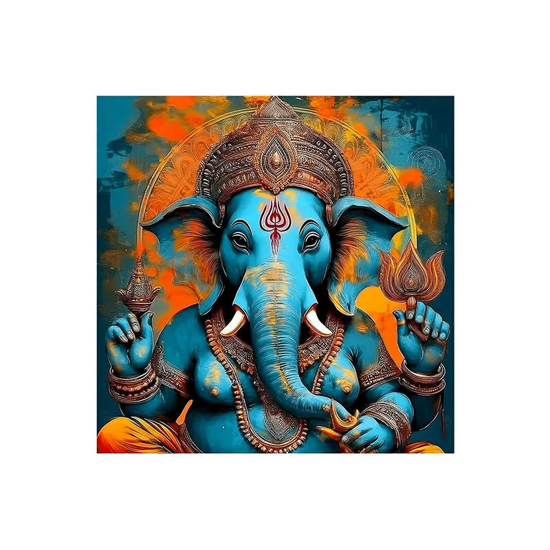 Gajamukha Ganapathy Wall Painting media 4
