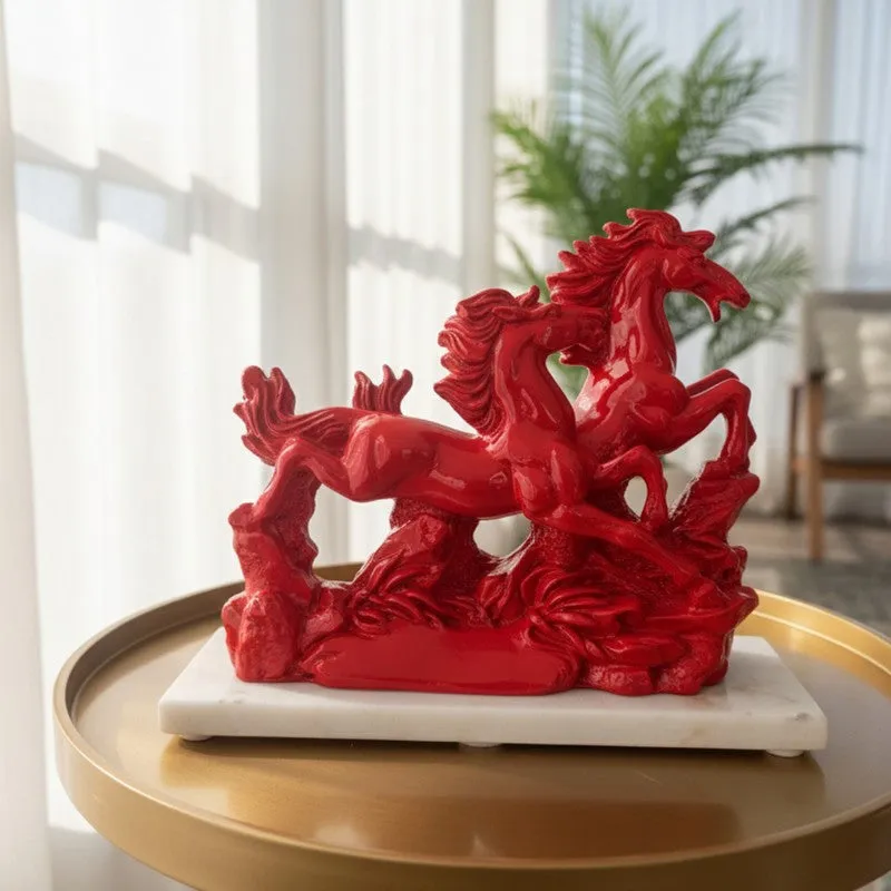Running Horses Resin Showpiece - Red media 3