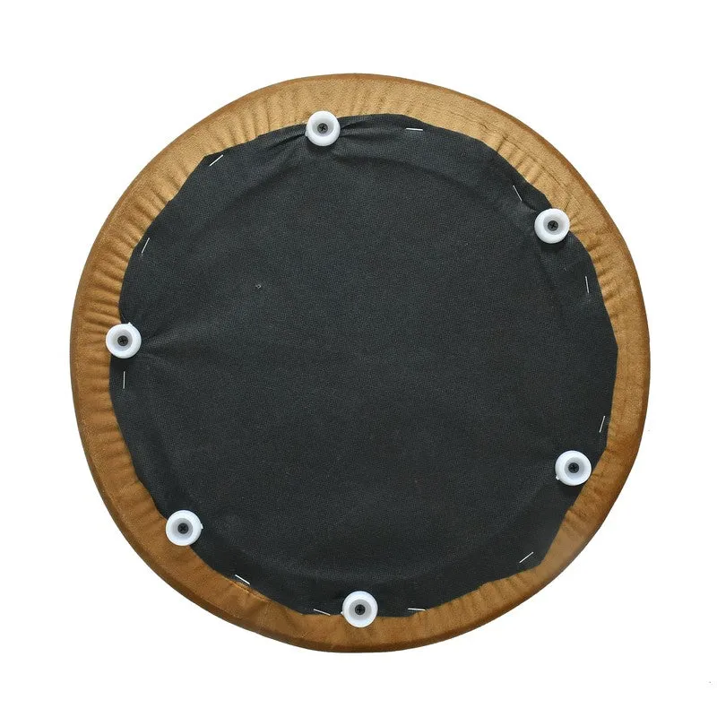Dualtone Solid Velvet Pouffe - Grey & Tan media 6