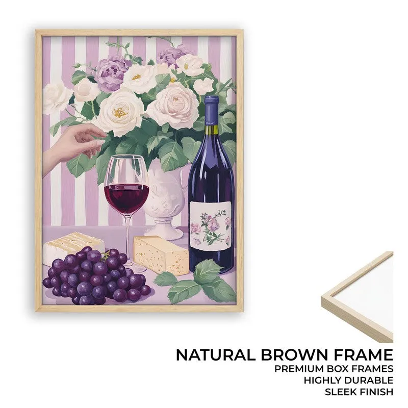 Floral Wine Archival Canvas Wall Art - Brown media 10