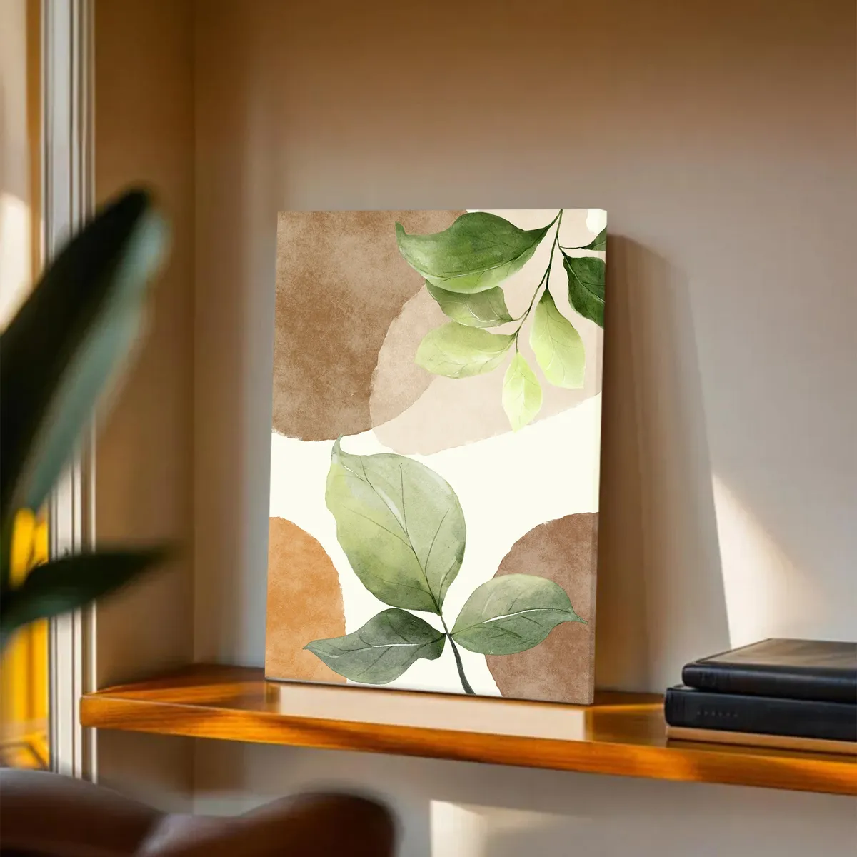 Boho Botanical Leaf Canvas Wall Art media 2