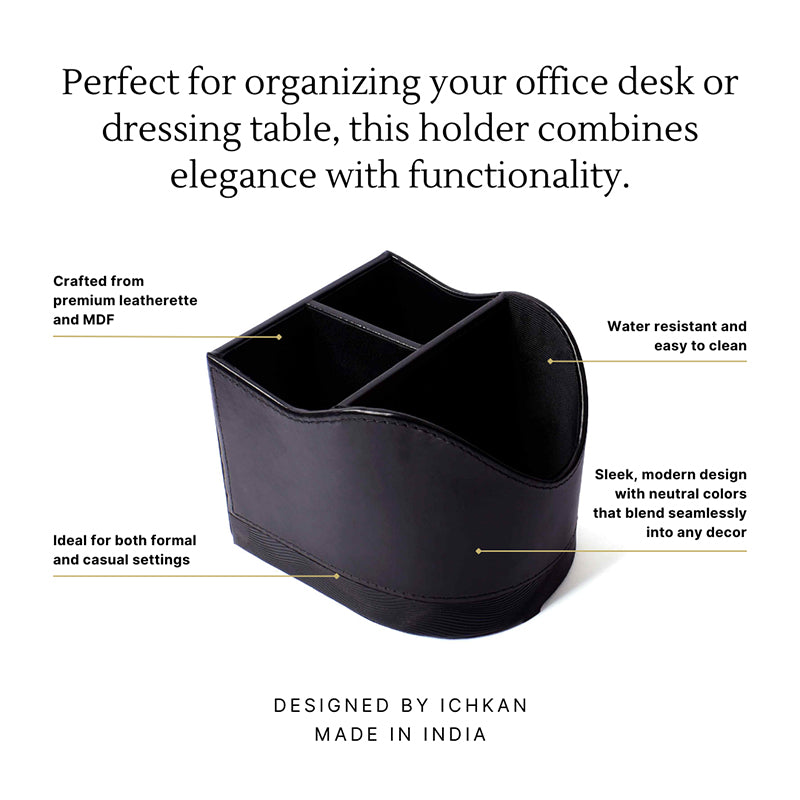 Veltrix Faux Leather Desk Organiser - Black media 5