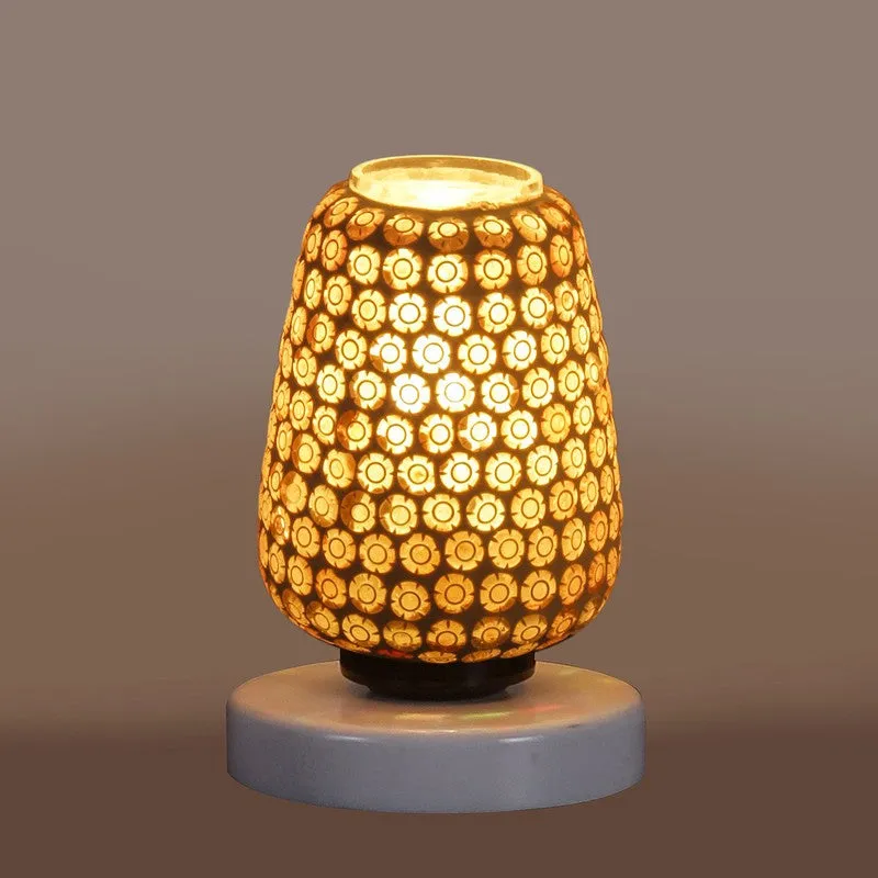Glisora Glass Table Lamp With Wooden Base - Multicolor media 7