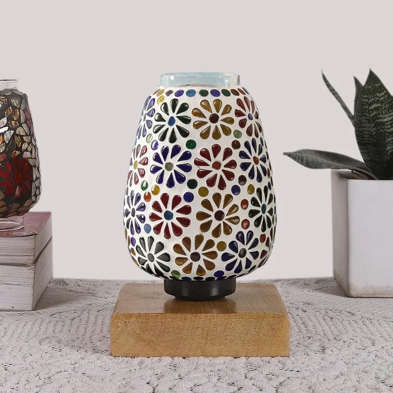 Auren Glass Table Lamp With Wooden Base - Multicolor media 4