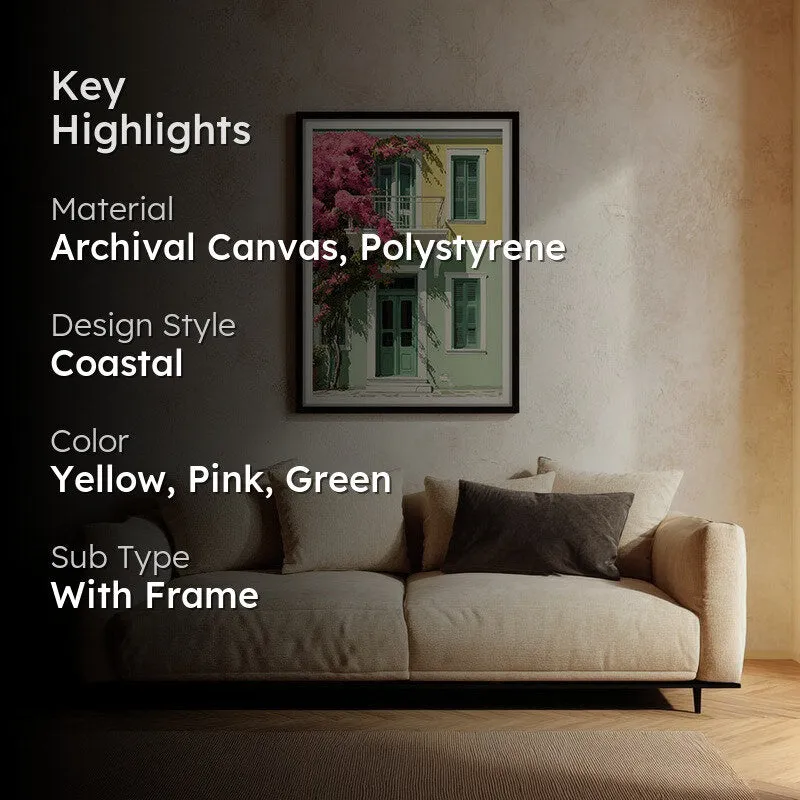 Noontide Neon Canvas Wall Painting - Black Frame media 2