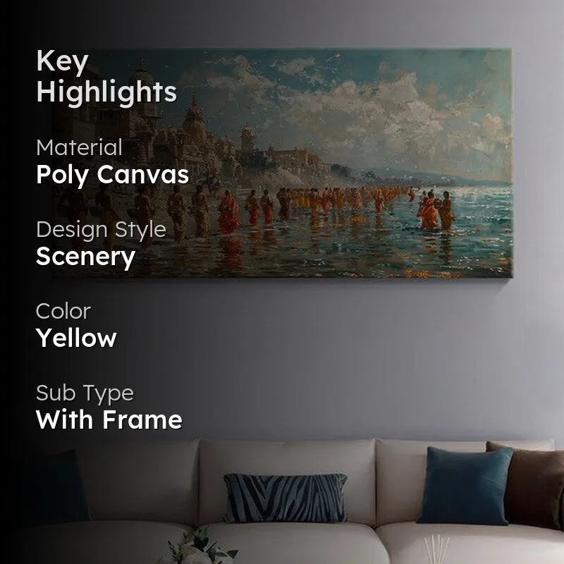 Indian Riverfront Poly Canvas Wall Painting media 2
