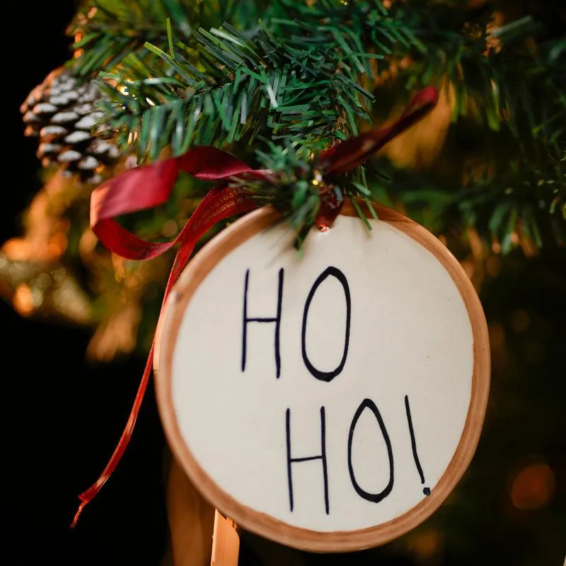 Ho Ho! Ceramic Christmas Ornament media 5