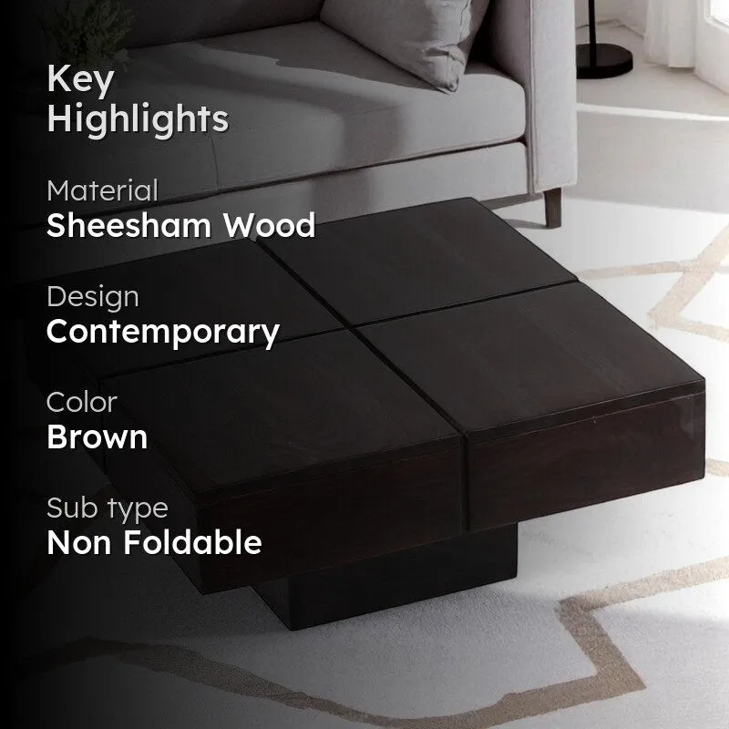 Tervo Sheesham Wooden Center Table - Taupe media 2