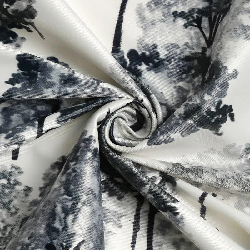 Swayam Mandira Printed Curtain - Grey media 5
