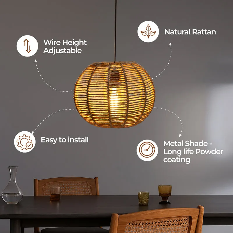 Lume Ray Rattan Ceiling Lamp media 6