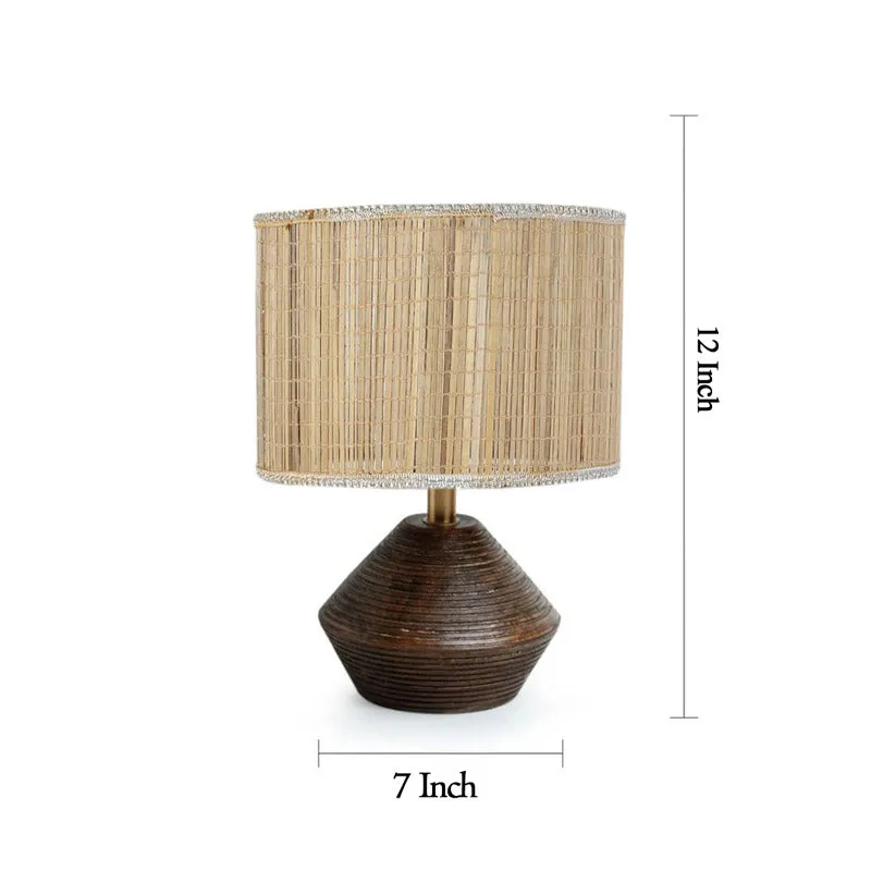 Yami Bamboo Wooden Table Lamp - Brown,Beige media 6