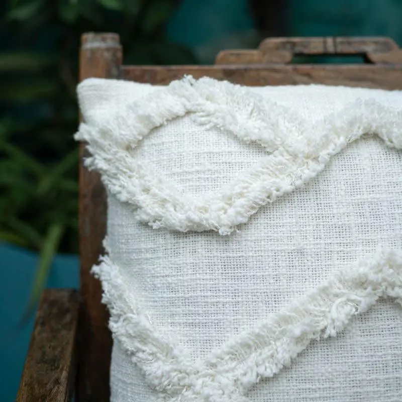Pristine White Tufted Cushion Cover media 4