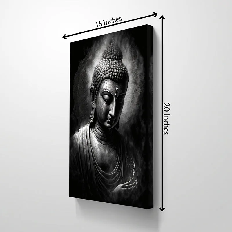 Monochrome Bodhisatwa Canvas Wall Painting media 6
