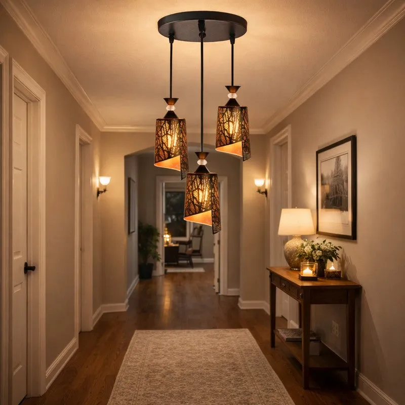 Ornate Glow Metal Cluster Ceiling Lamp media 3