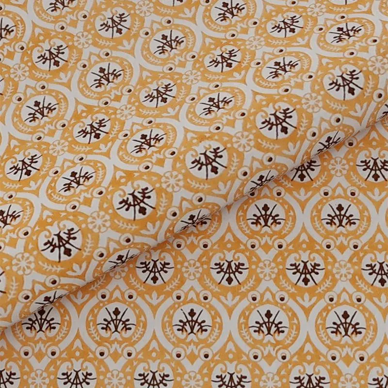 Kinova Printed Cotton Bedsheet (Orange) - 240 TC media 3