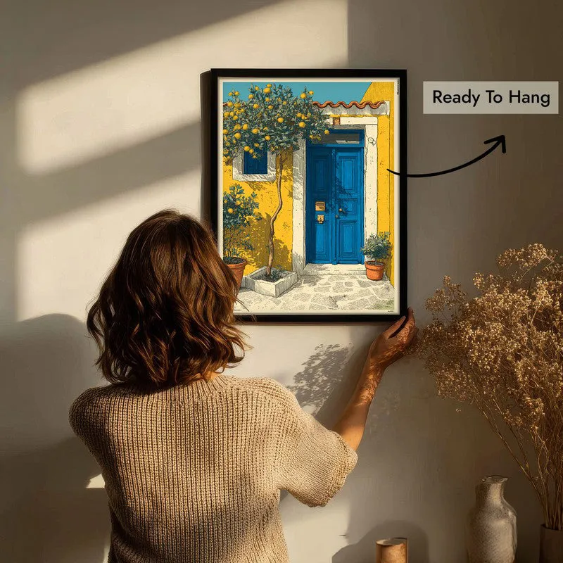 Garden House Canvas Wall Painting - Black Frame media 7