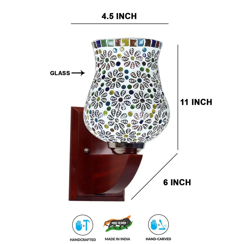 Shimmering Mosaic Wooden Wall Lamp media 7