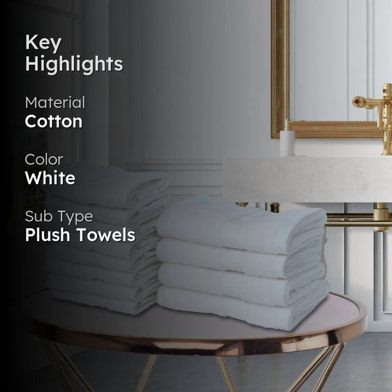 Miorah Hand & Face Towel Combo (White) - Set Of Twelve media 2