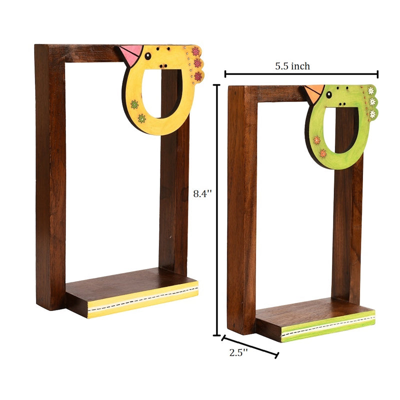 Klava  Bubbly Chidiya Handcrafted Wall Shelf - Set Of Two media 5