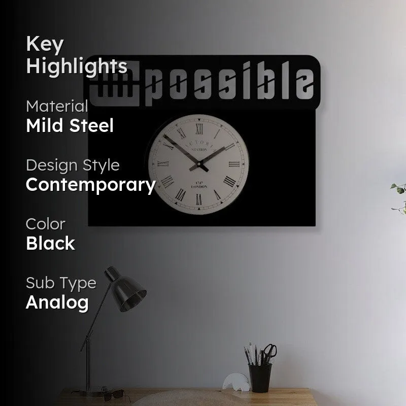 Impossible Steel Analog Wall Clock - Black media 2