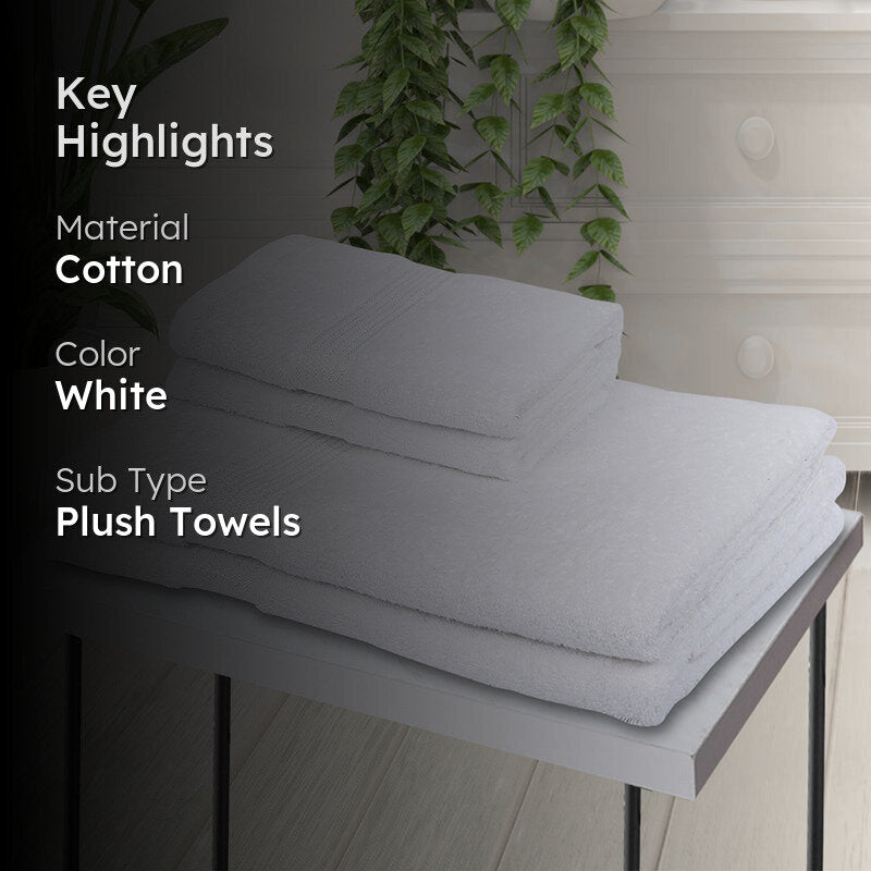 Eva Quick Dry Towel Combo (White) - Four Piece Set media 2