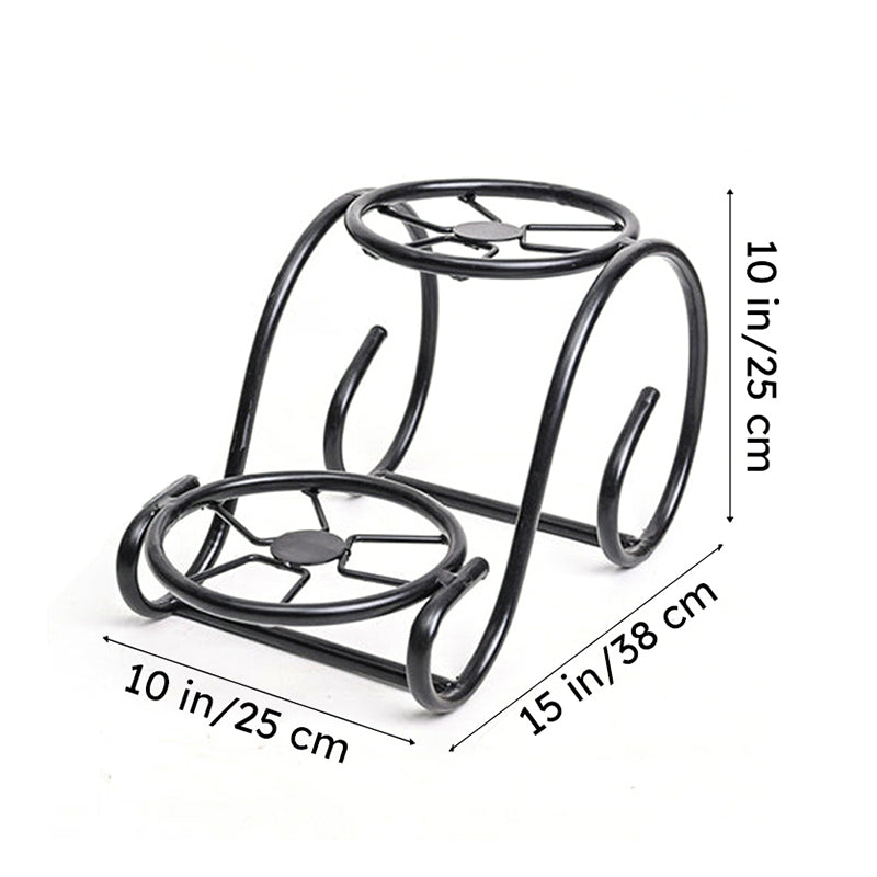 Sylva Sway Two Tier Metal Plant Stand (Black) - Set Of Two media 8