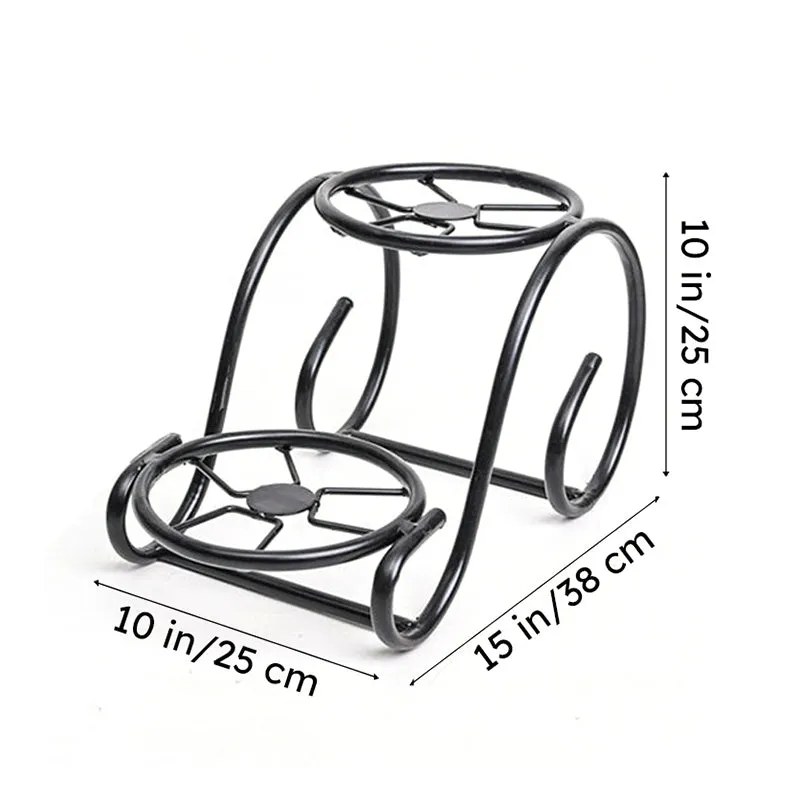 Sylva Sway Two Tier Metal Plant Stand (Black) - Set Of Two media 8