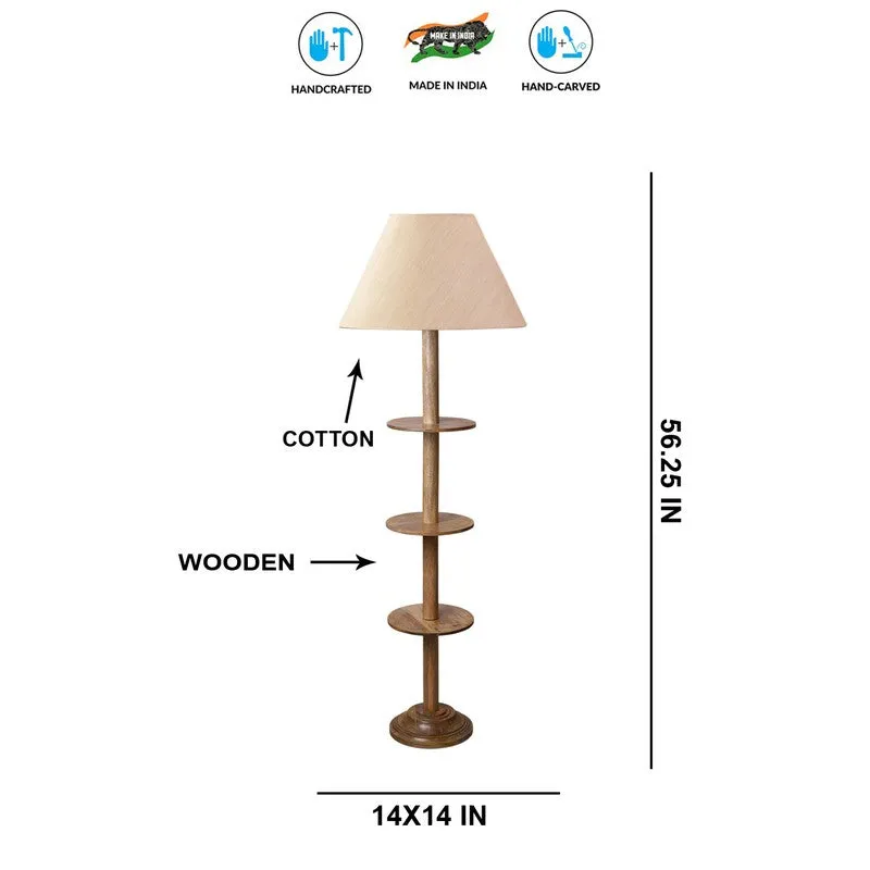 EclipseNova Light Wooden Floor Lamp - White media 8